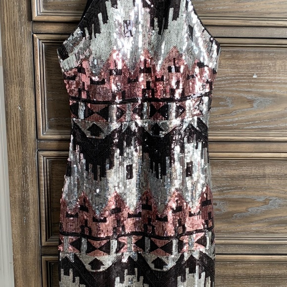 Sequined Holiday Party Dress - Picture 4 of 8